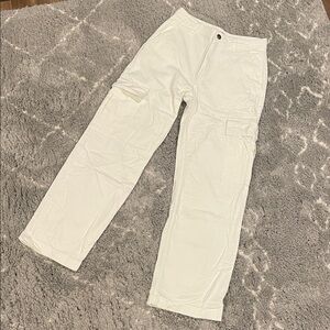 Cotton On White Cargo Pants with Button Fly